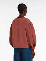 Load image into Gallery viewer, rust taffeta blouse
