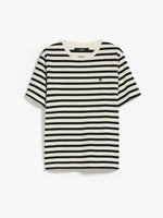 Load image into Gallery viewer, black &amp; white striped T-shirt
