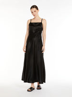 Load image into Gallery viewer, black satin distinctive dress
