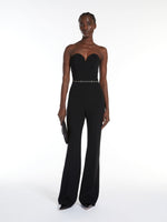 Load image into Gallery viewer, black cady bustier jumpsuit
