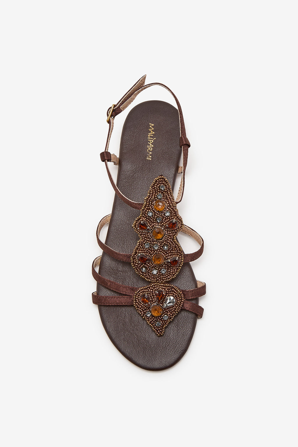 bronze precious leather sandal