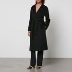 Carregar imagem no visualizador da galeria, black wool &amp; cashmere robe coat
