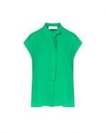 Load image into Gallery viewer, green silk blended crepe blouse
