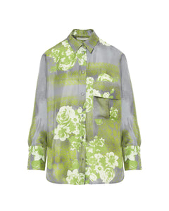 silk garden print shirt