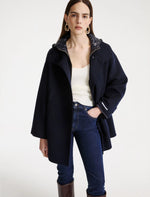 Load image into Gallery viewer, midnight blue Wool pea coat and cape set
