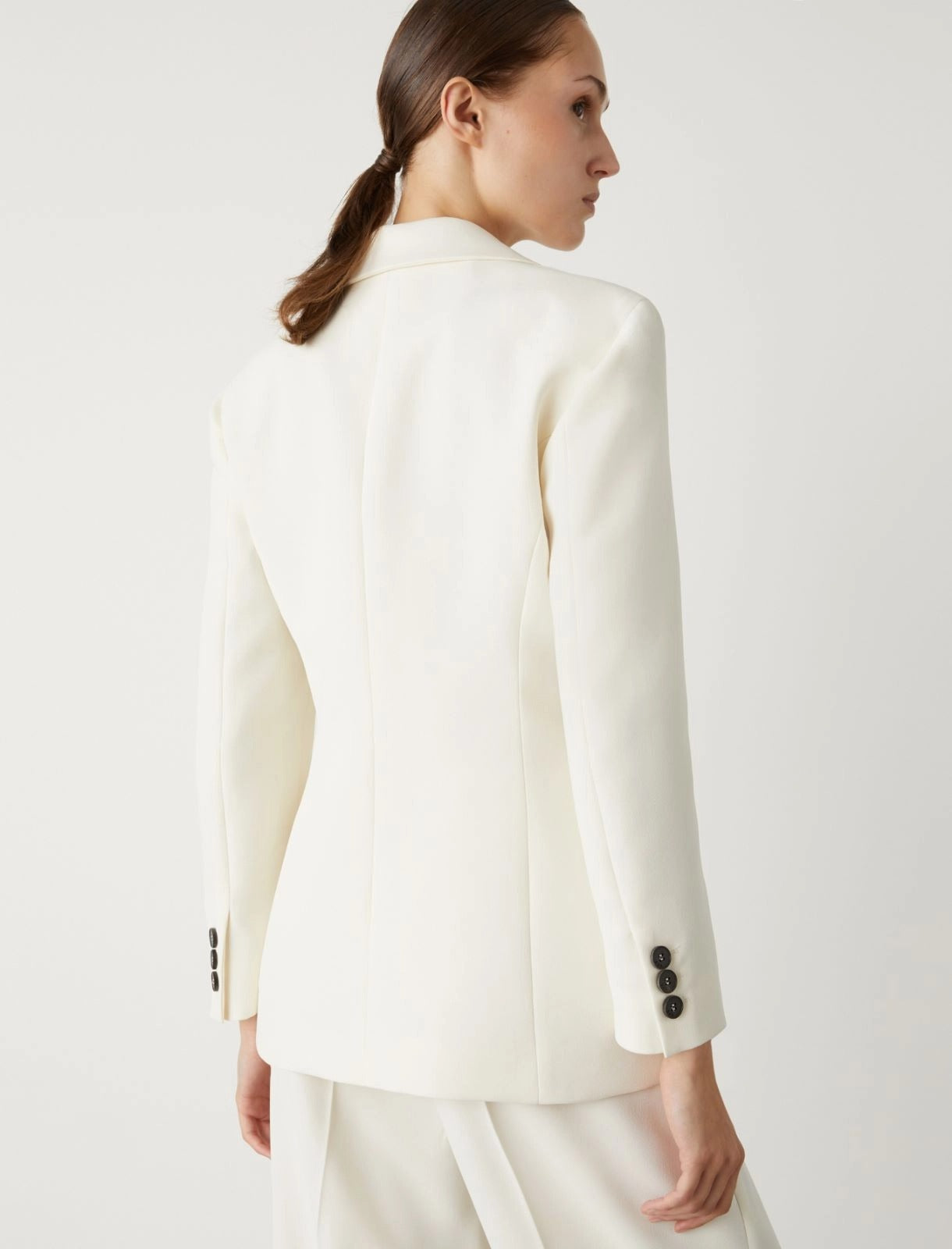 wool white crepe blazer