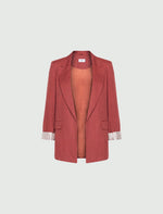 Load image into Gallery viewer, Pure linen blazer - BRICK RED

