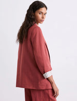 Load image into Gallery viewer, Pure linen blazer - BRICK RED

