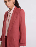 Load image into Gallery viewer, Pure linen blazer - BRICK RED
