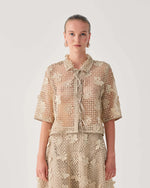 Carregar imagem no visualizador da galeria, beige handmade lace jacket
