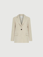 Carregar imagem no visualizador da galeria, ecru stretch canvas blazer
