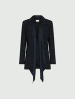 Carregar imagem no visualizador da galeria, navy Single-breasted blazer with sash
