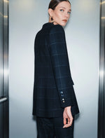 Carregar imagem no visualizador da galeria, navy Single-breasted blazer with sash
