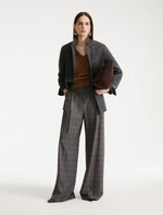 Carregar imagem no visualizador da galeria, melange dark grey double-sided fabric blazer
