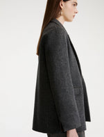 Carregar imagem no visualizador da galeria, melange dark grey double-sided fabric blazer

