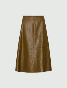 olive flared skirt