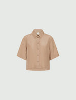 Load image into Gallery viewer, beige silk shirt
