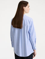 Load image into Gallery viewer, Neckerchief-adorned cotton poplin shirt - LIGHT BLUE
