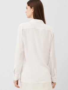 wool white crepe shirt