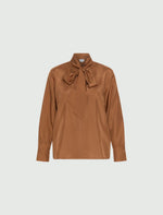 Load image into Gallery viewer, brown Habutai silk shirt
