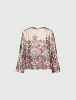 Load image into Gallery viewer, cream Printed satin shirt
