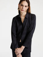 Load image into Gallery viewer, navy Printed twill shirt
