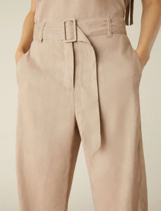 beige carrot-fit trousers