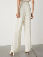 Load image into Gallery viewer, wool white wide-leg trousers
