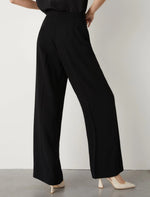 Load image into Gallery viewer, black wide-leg trousers
