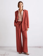 Load image into Gallery viewer, Pure linen trousers - BRICK RED
