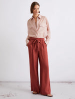 Load image into Gallery viewer, Pure linen trousers - BRICK RED
