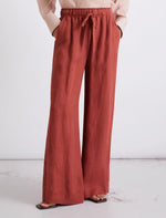 Load image into Gallery viewer, Pure linen trousers - BRICK RED
