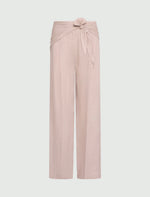 Load image into Gallery viewer, Straight linen trousers - POWDER
