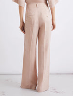 Load image into Gallery viewer, Straight linen trousers - POWDER
