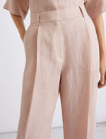 Load image into Gallery viewer, Straight linen trousers - POWDER
