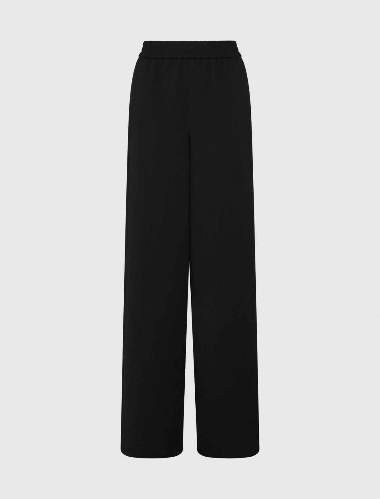 black envers satin trousers