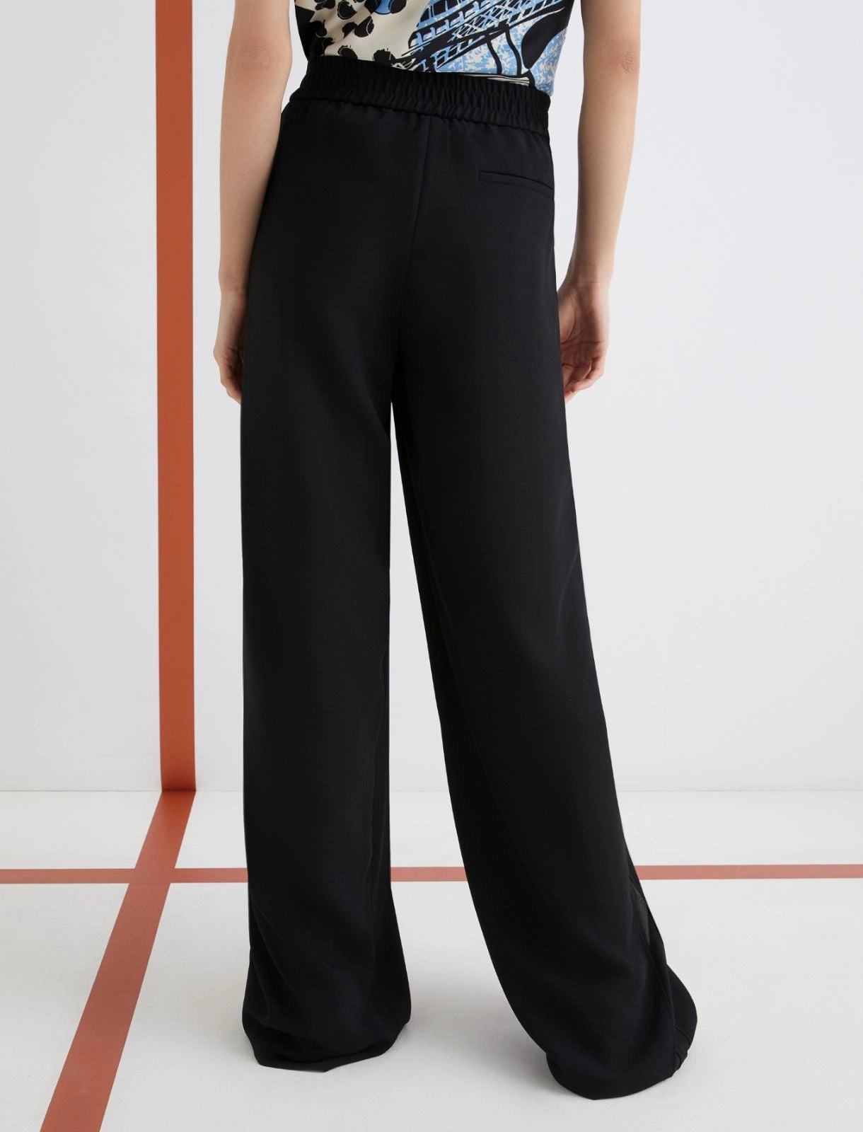 black envers satin trousers
