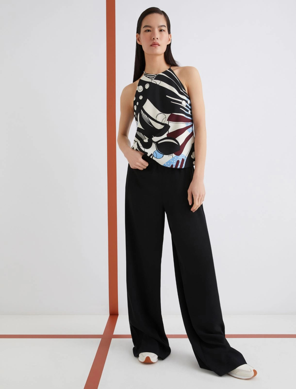 black envers satin trousers