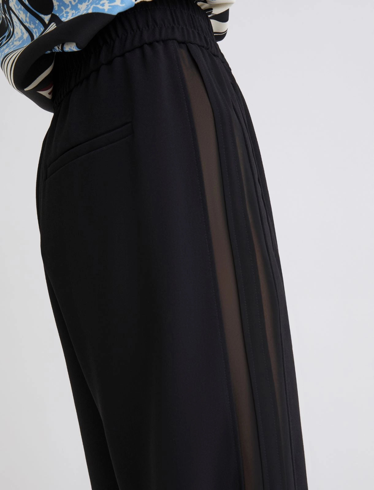 black envers satin trousers