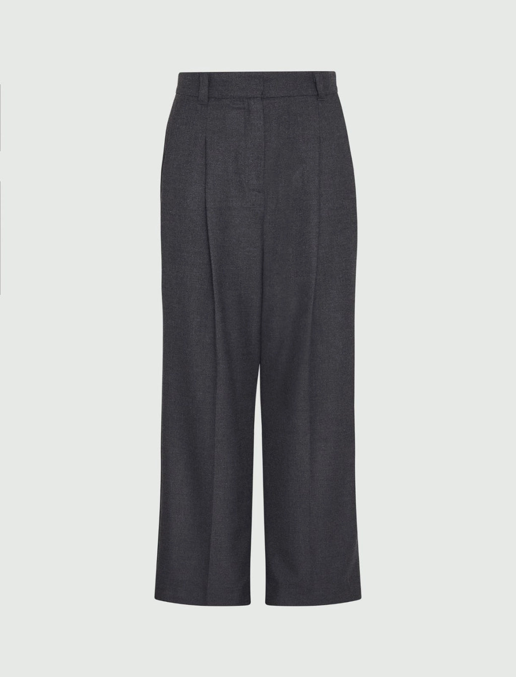 grey wide-leg trousers