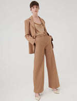 Load image into Gallery viewer, camel wide-leg trousers
