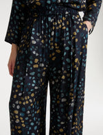 Load image into Gallery viewer, navy printed twill trousers
