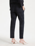 Load image into Gallery viewer, navy Stretch Trousers with Ankle Slits
