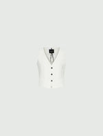 Load image into Gallery viewer, wool white crepe gilet
