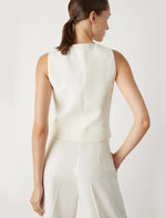 Load image into Gallery viewer, wool white crepe gilet
