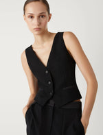 Load image into Gallery viewer, black crepe gilet
