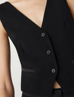 Load image into Gallery viewer, black crepe gilet
