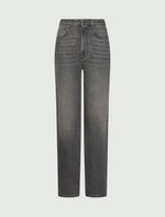 Load image into Gallery viewer, grey High-waisted mom-cut jeans
