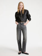 Load image into Gallery viewer, grey High-waisted mom-cut jeans
