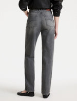 Load image into Gallery viewer, grey High-waisted mom-cut jeans
